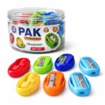 Colorful Plastic Pencil Sharpener – Single Hole (Pack of 36 Jar)