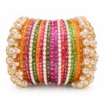 Colorful Pearl Bridal Bangles Set