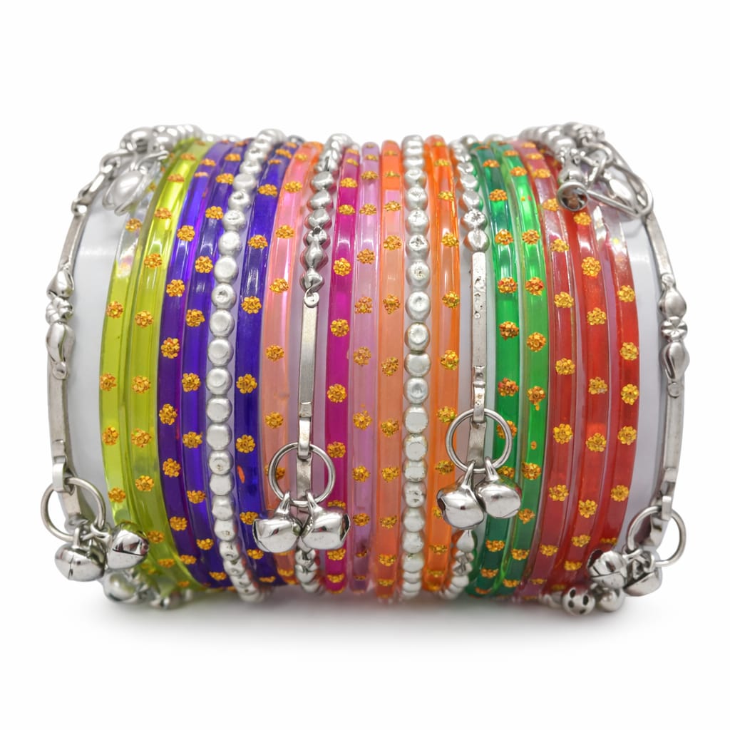 WhatsApp Image 2026-03-13 at 3.04.15 PM (2) Multicolor Traditional Bangles Set with Bell Charms - Image 1