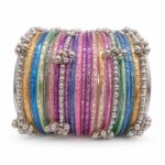 Multicolor Glitter Pearl Bangles Set