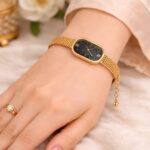 Elegant Gold Mesh Bracelet Watch for Women